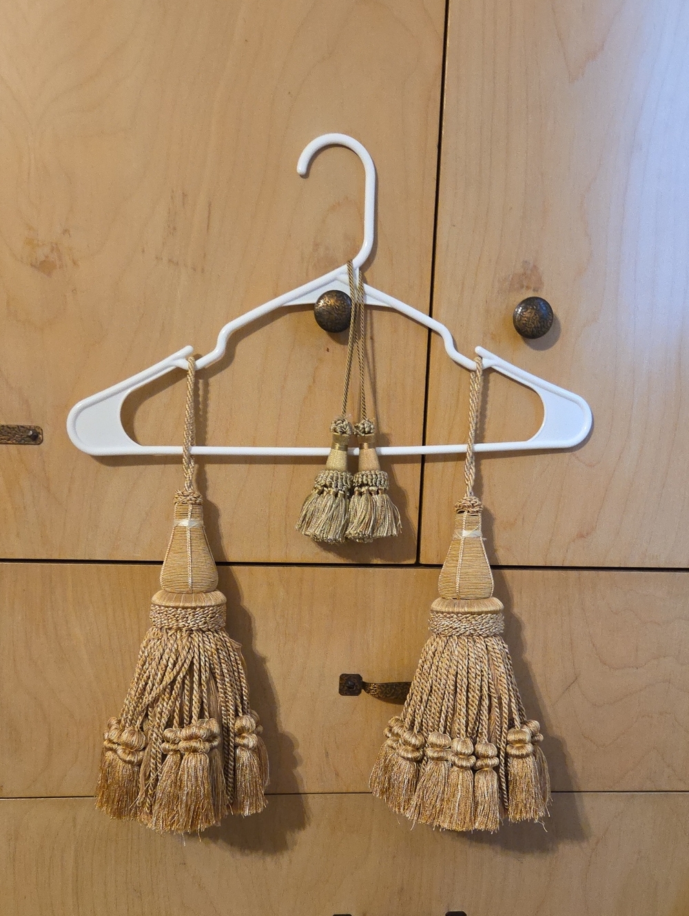 Decorative Gold Curtain Tassel Tiebacks - Set of 2